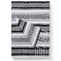 Black and Gray Mexican Blanket by Laguna Beach Textile Co - Beach, Yoga, Camping, or Decorative Throw Blanket - Traditional Hand