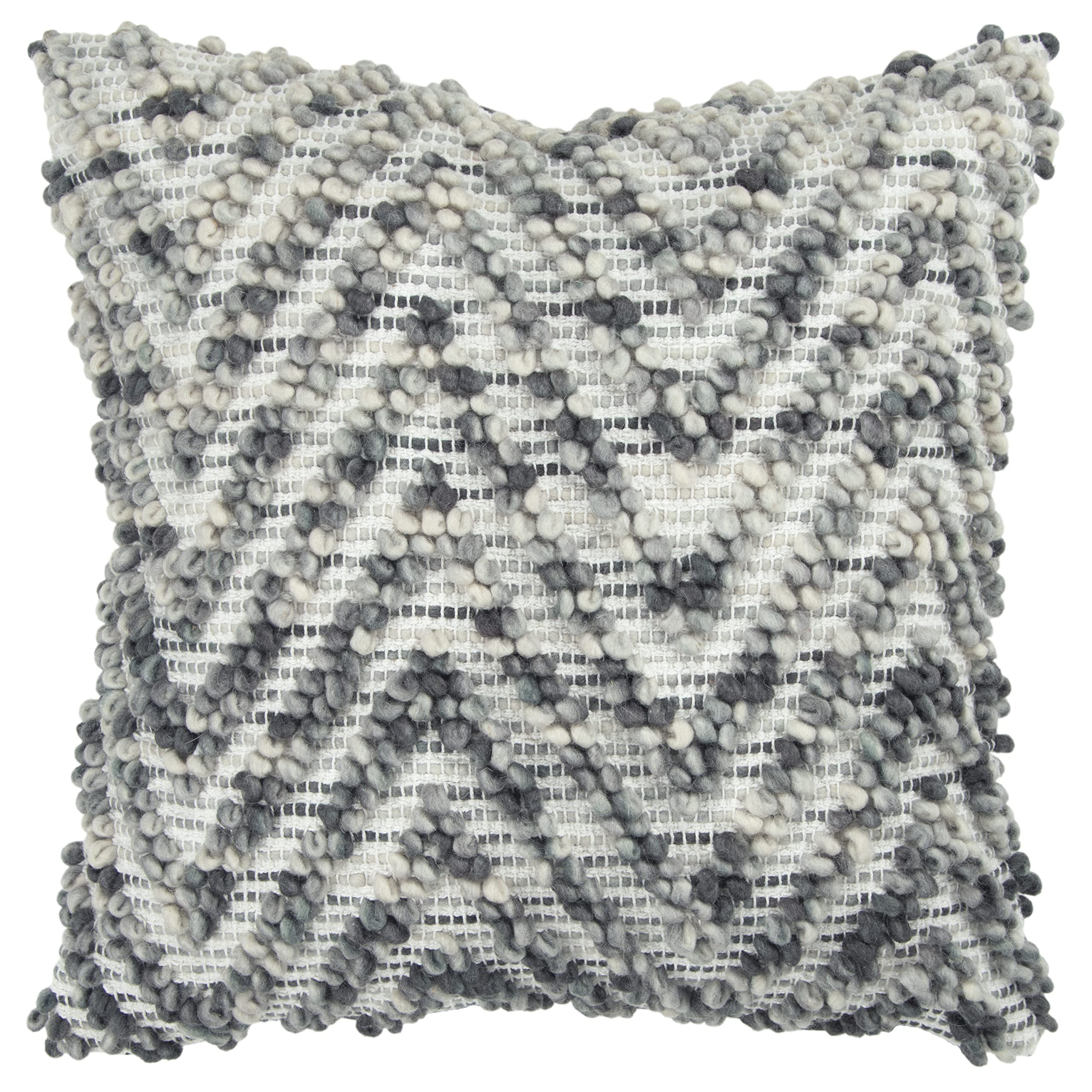 Rizzy Home | T10823 | 20"x20" Gray/Neurtal/Black Decorative Pillow | Cover Only