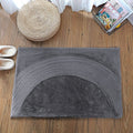 Luxe Home Rabbit Fur Soild Bath Mat Super Soft, AntiSlip, Washable, Rectangle, for Bathroom Door Mate, Bedroom Door Mats (Grey,
