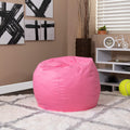 EMMA + OLIVER Small Solid Light Pink Bean Bag Chair for Kids and Teens