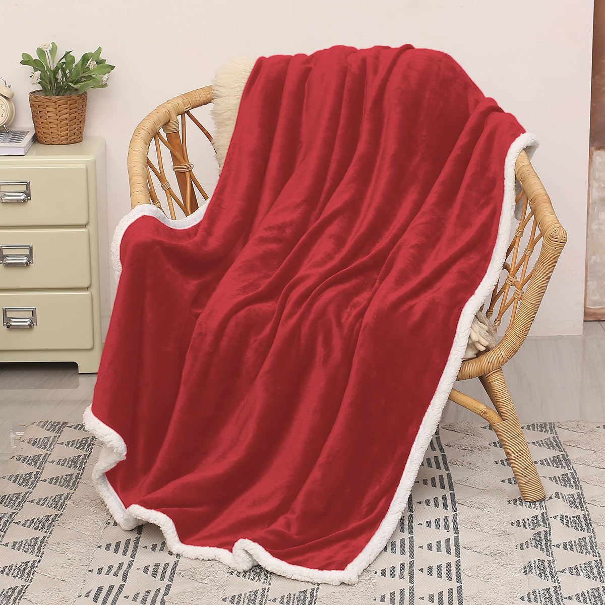 Catalonia Sherpa Fleece Throw Blanket, Super Soft Mink Plush Couch Blanket, Tv Bed Fuzzy Blanket, Fluffy Comfy Warm Heavy Throws