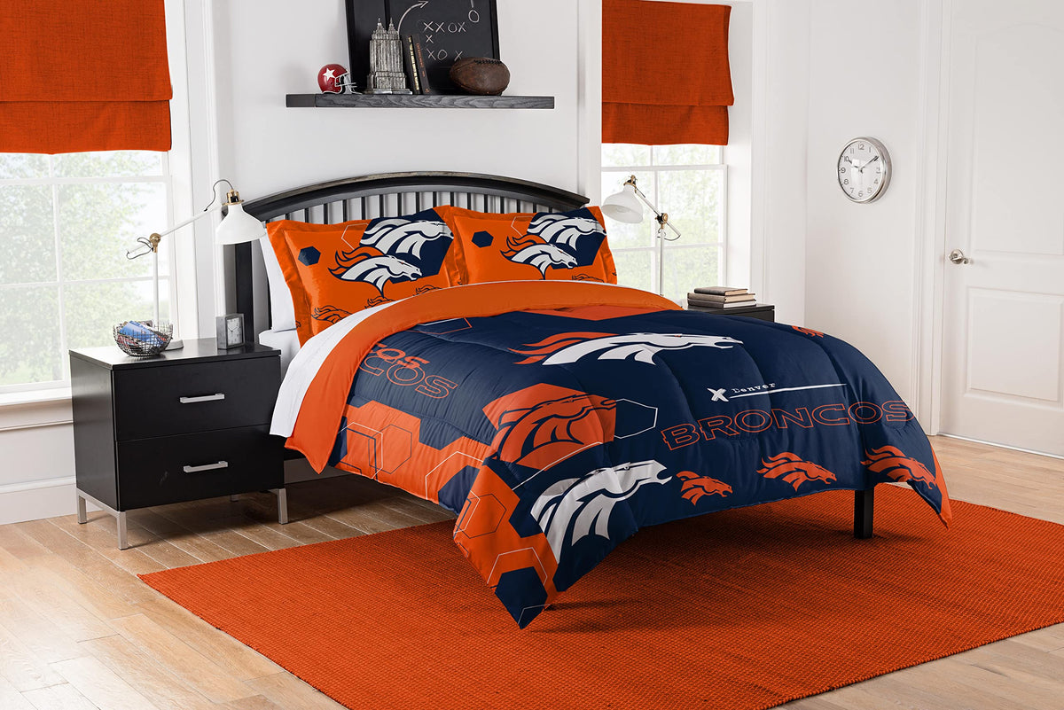 Northwest The Company Nfl Denver Broncos Comforter And Sham Set, Full/Queen, Hexagon