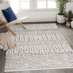 Art&Tuft Area Rug 5x7, Super Soft Ultra-Thin Moroccan Washable, Anti-Slip Backing Rugs for Living Room, Foldable Geometric Machi