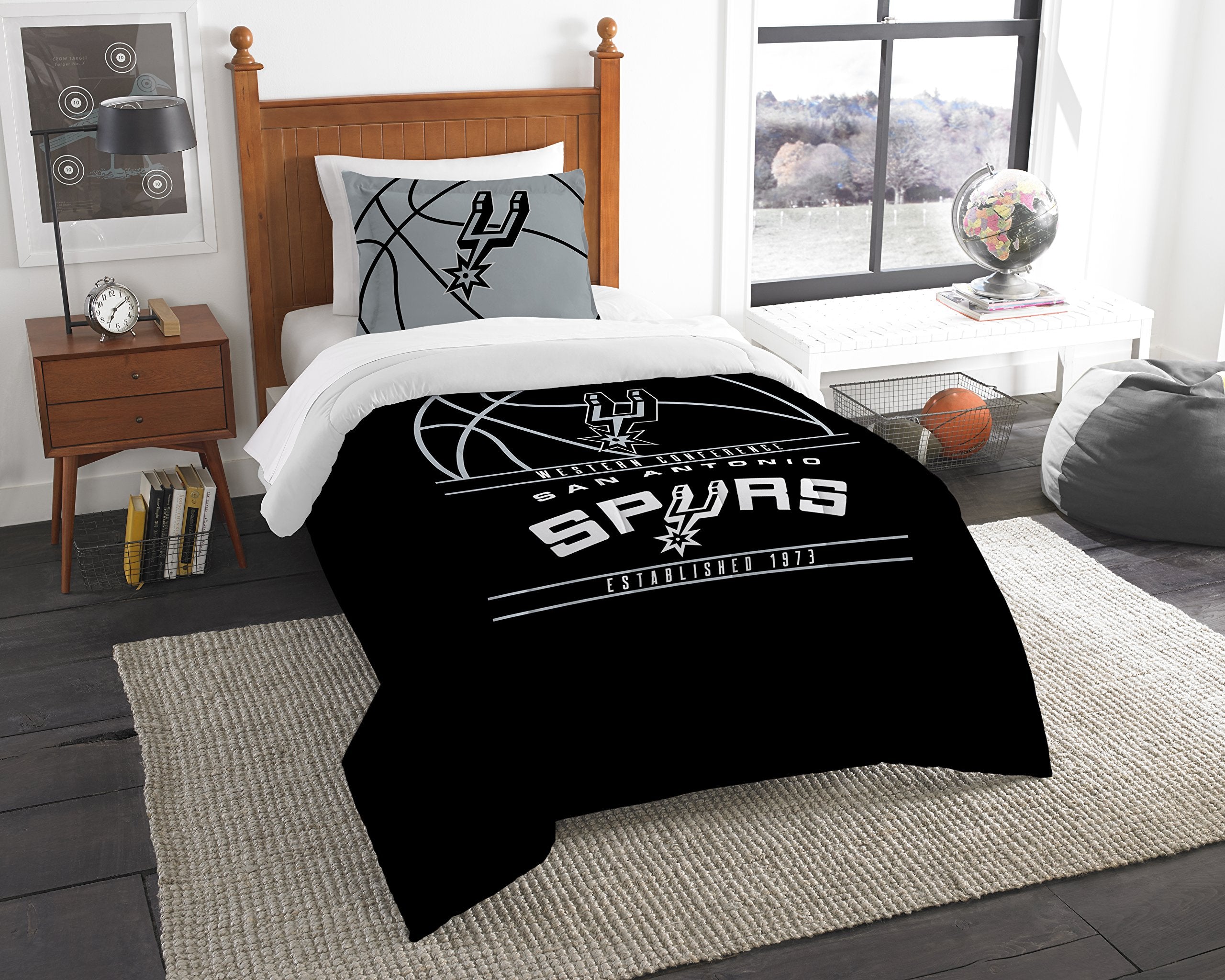 Northwest Nba San Antonio Spurs Unisex-Adult Comforter And Sham Set Fullqueen Reverse Slam