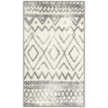 Maples Rugs Abstract Diamond Modern Distressed Kitchen Rugs Non Skid Accent Area Floor Mat [Made in USA], 18 x 210, Neutral