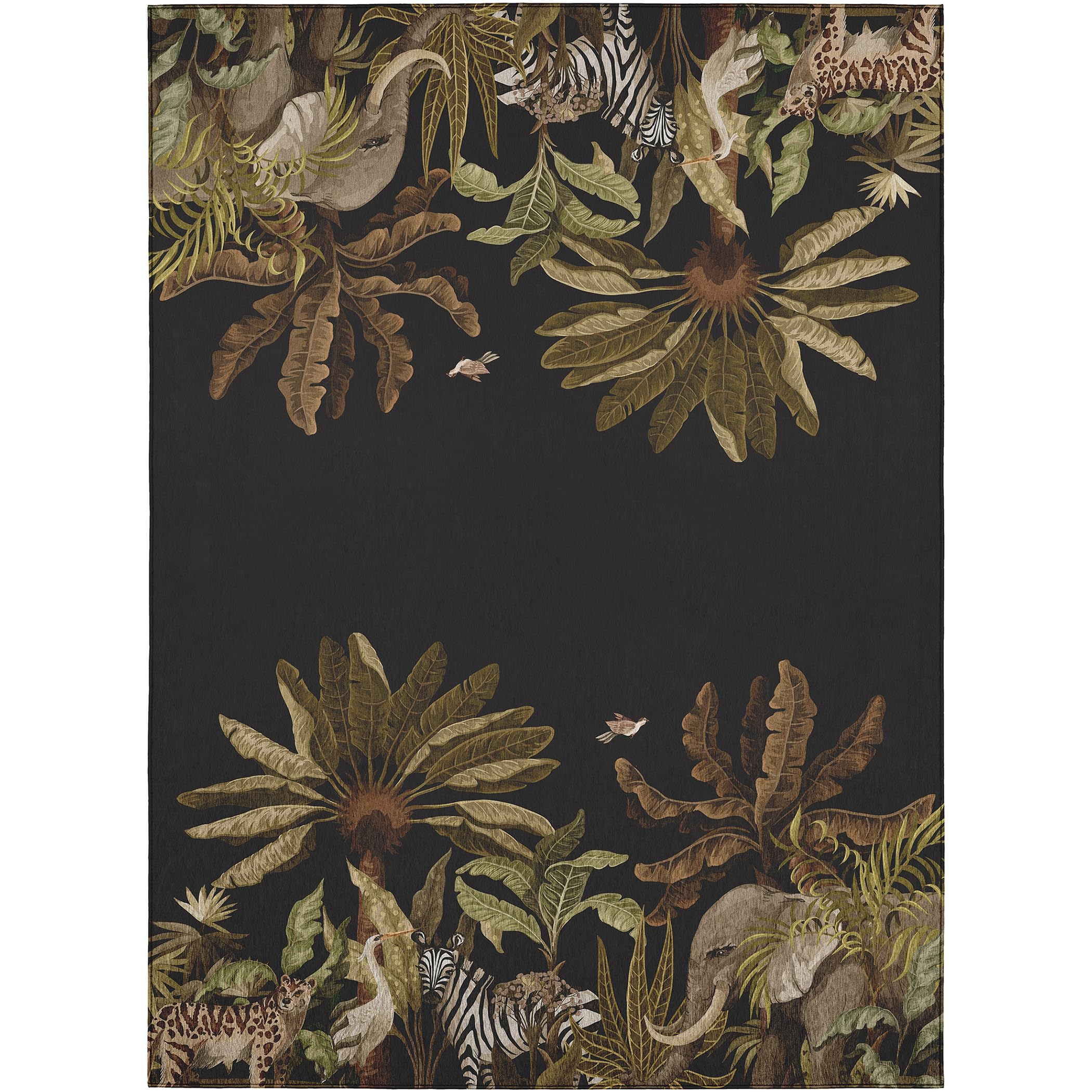 Dalyn Rugs Tropics Tc8 Black 3' X 5' Indoor Outdoor Area Rug, Easy Clean, Machine Washable, Non Shedding, Bedroom, Living Room, Dining Room, Kitchen, Patio Rug