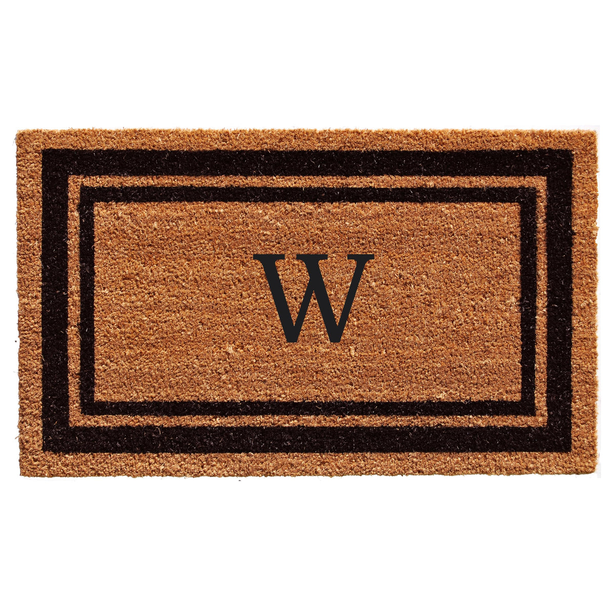 Calloway Mills 152961830W Black Border 18' X 30' Monogram Doormat, (Letter W)