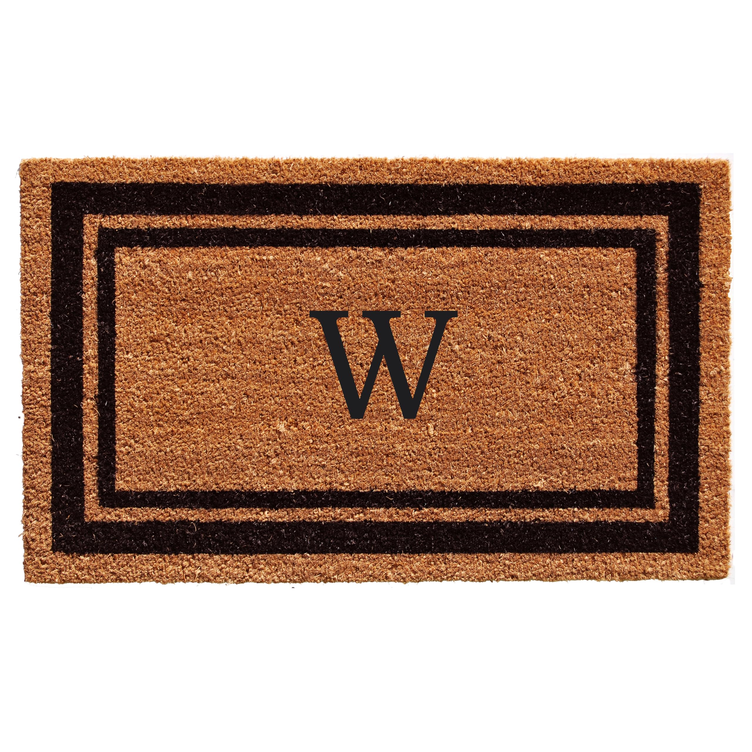 Calloway Mills 152961830W Black Border 18' X 30' Monogram Doormat, (Letter W)