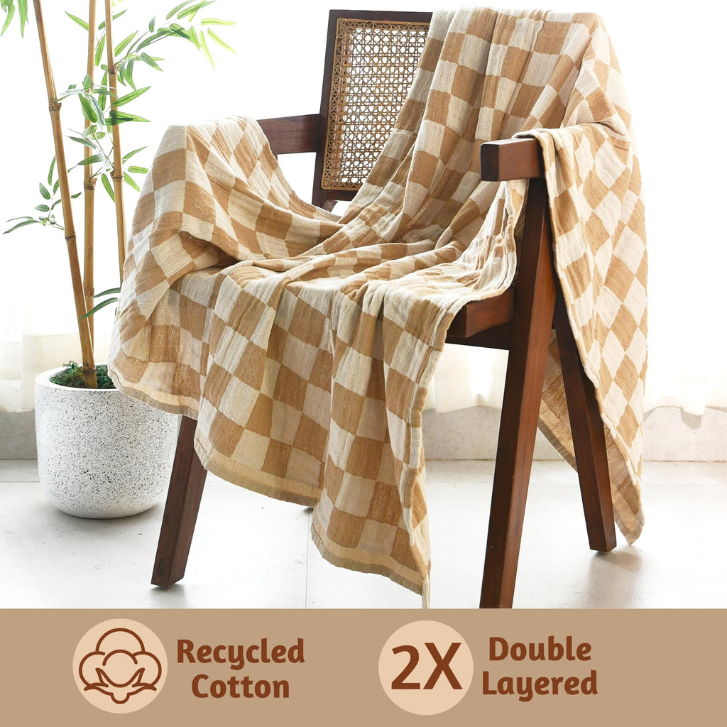 Folkulture Fall Throws For Couch 50'' X 60'', 100% Recycled Cotton Couch Blanket And Throws For Chair, Throw Blanket For Couch O
