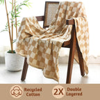 Folkulture Fall Throws For Couch 50'' X 60'', 100% Recycled Cotton Couch Blanket And Throws For Chair, Throw Blanket For Couch O