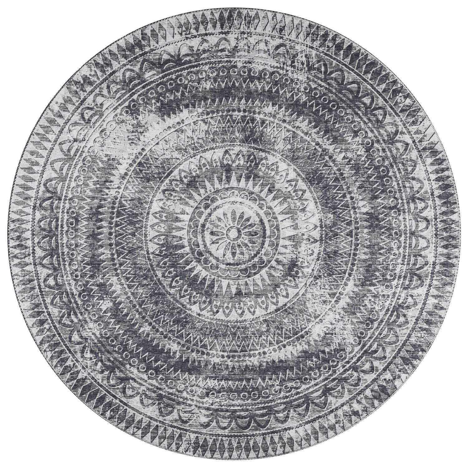 Sedona Sn7 Grey Transitional Rug Round 4' X 4'