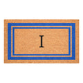 Calloway Mills 152971830I Blue Border 18 x 30 Monogram Doormat (Letter I)
