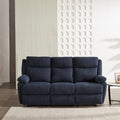 Amazon Brand  Solimo Stanovo Manual 3 Seater Fabric Recliner (Blue)