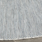 Safavieh Courtyard Collection 4' Round Grey/Navy Cy8022 Indoor/ Outdoor Patio Backyard Mudroom Area Rug