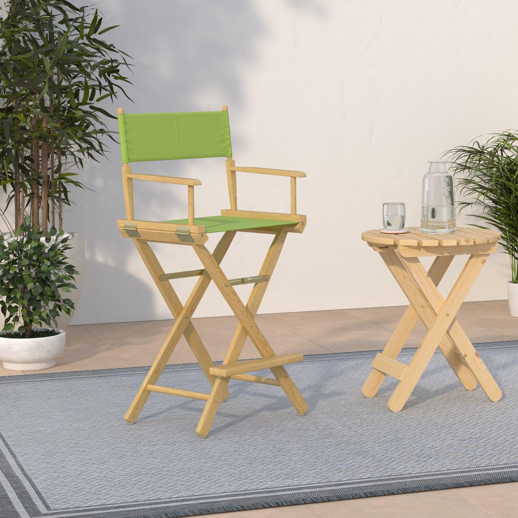 Casual Home 230-00/021-72 30&quot; Natural Frame-Lime Green Canvas Director Chair Bar Height