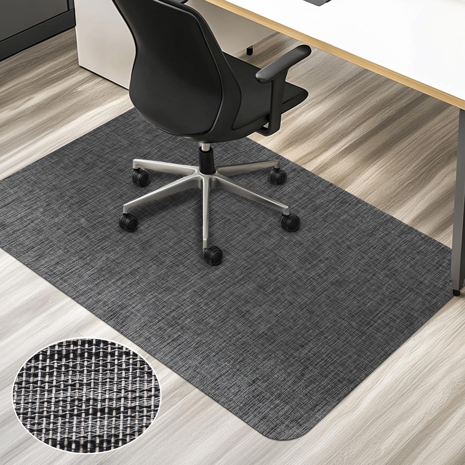 Aibob Office Chair Mat For Hardwood Floor & Tile Floor, 53' X 45'Heavy Duty Computer&Desk Chair Mat For Rolling Chairs, Hard F