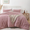 Smoofy Fluffy King Size Comforter Set 3 Pieces - Oldpink Fleece Fluffy Comforter King Size, Luxury Fuzzy King Bedding Set, Soft