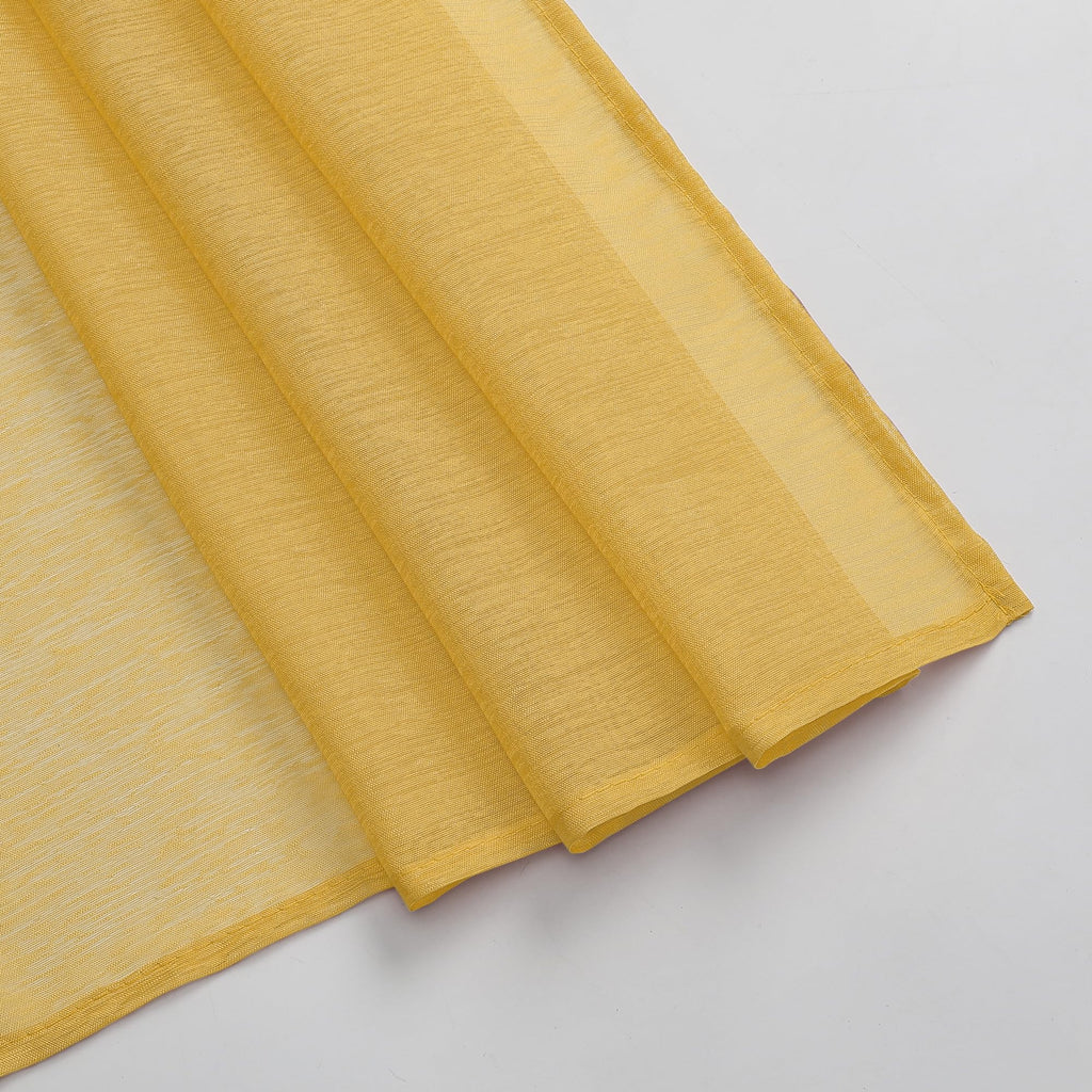 Donren Amber Yellow Sheer Curtains Sheer Curtains Scarf Home Decoration - Semi Voile Scarf Valance For Wedding (1 Pack,W 52 X L