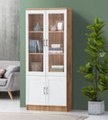 DeckUp Plank Versa Engineered Wood Book Shelf and Display Unit (Wotan Oak and White, Matte Finish)