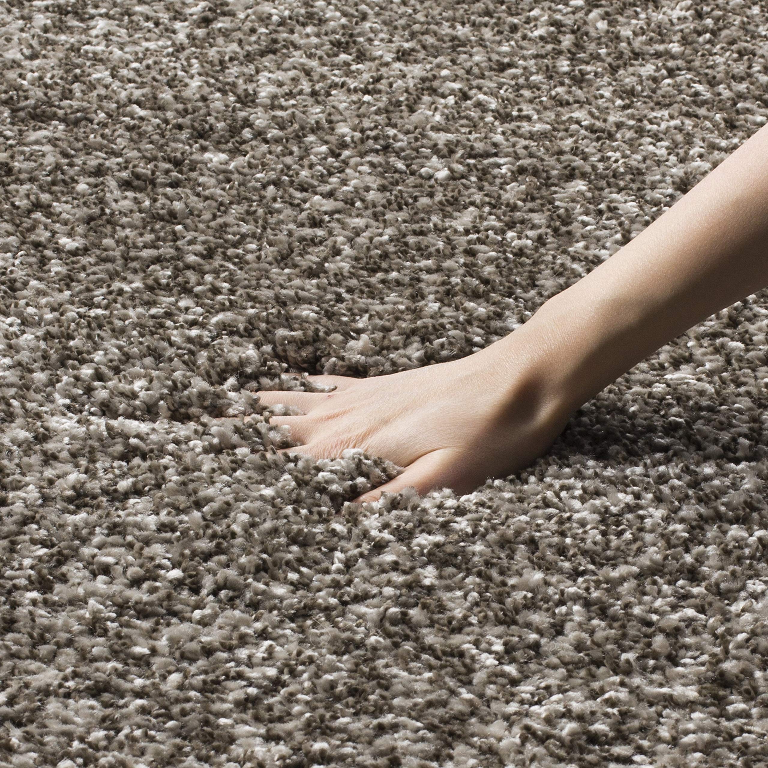 Safavieh Milan Shag Collection Area Rug - 11' Square, Grey, Solid Design, Non-Shedding & Easy Care, 2-Inch Thick Ideal For High