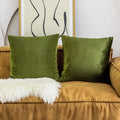Home Brilliant Velvet Euro Shams Pillow Covers 24X24 Large Pillow Cases For Patio Holiday Summer, Set Of 2, 24 X 24 Inch(60Cm),