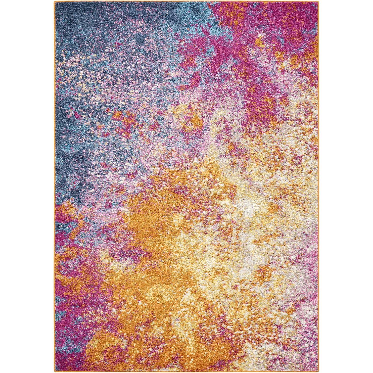 Nourison Passion Sunburst 3'9'' x 5'9'' Area-Rug, Modern, Abstract, Easy-Cleaning, Non Shedding, Bed Room, Living Room, Dining R