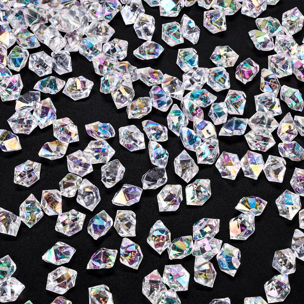 DomeStar 550PCS Bright Clear Vase Fillers, Acrylic Fake Crushed Ice Rocks Fish Tank Vase Centerpiece Party Table Scatter Props D