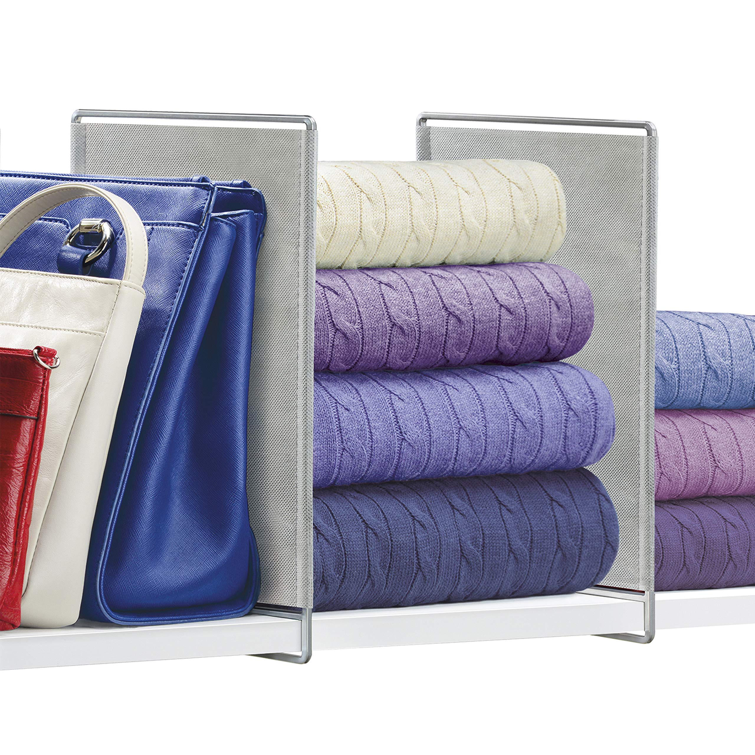 LYNK Vela Shelf Dividers - Linen Closet Organizers and Storage - Linen Storage - Closet Organization - Towel Organizer for Close