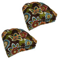 Blazing Needles Outdoor Rounded Back Chair Cushion, 19 x 19, Annie Chocolate 4 Count