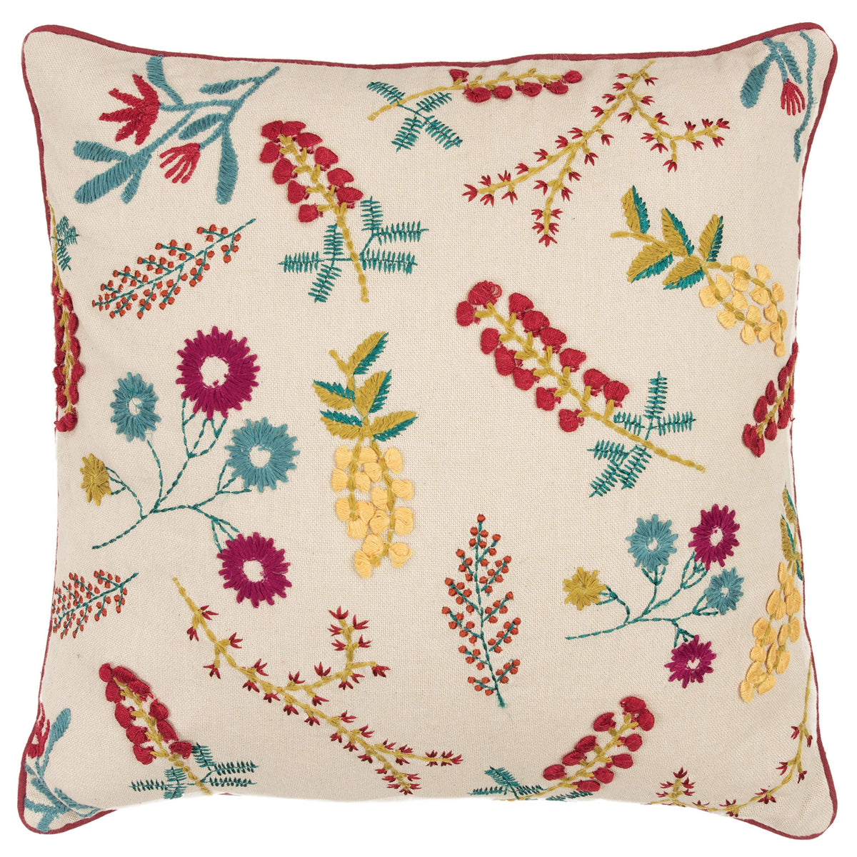 Rizzy Home Floral 20&quot; x 20&quot; Cotton Pillow Cover-Multi-ColorBrights