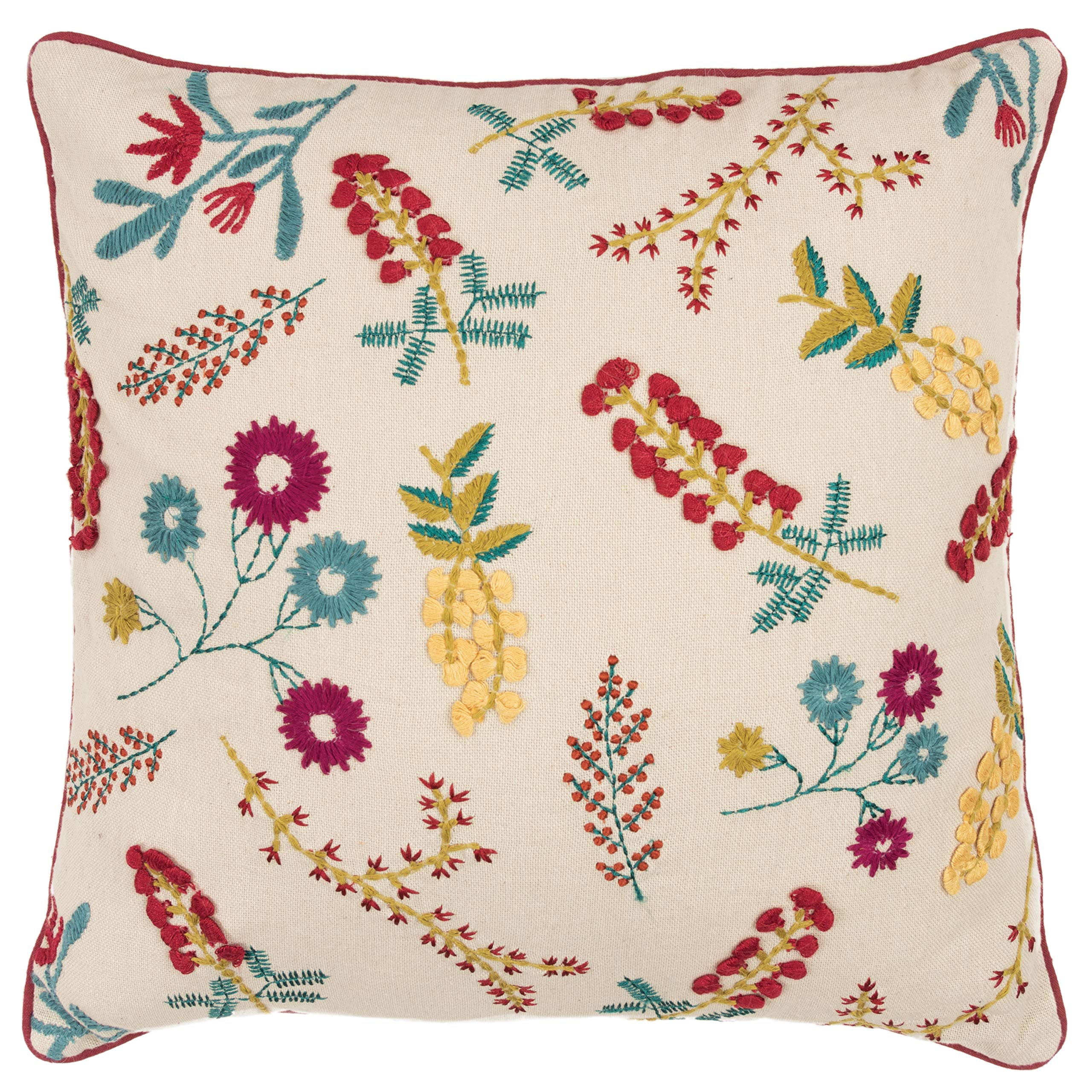 Rizzy Home Floral 20" x 20" Cotton Pillow Cover-Multi-ColorBrights