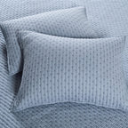 Levtex Home - Cross Stitch Chambray Quilt Set - Full/Queen Quilt + Two Standard Pillow Shams - Cross Stitched Pattern - Quilt Si