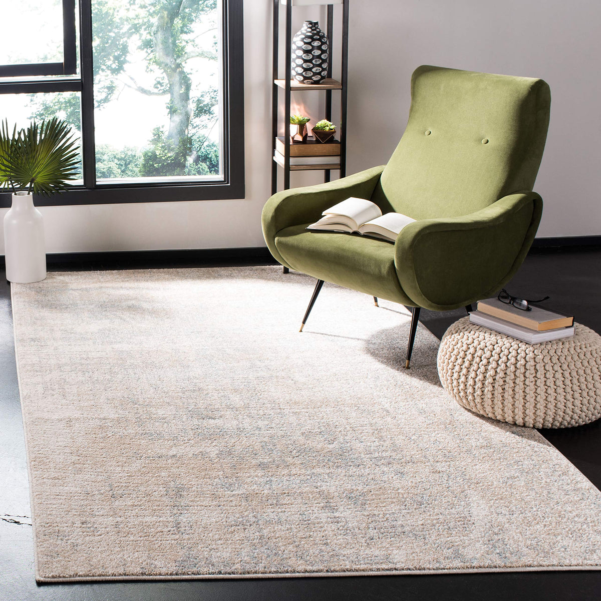 SAFAVIEH Adirondack Collection Area Rug - 5'1'' x 7'6'', Beige & Slate, Modern Abstract Design, Non-Shedding & Easy Care, Ideal 