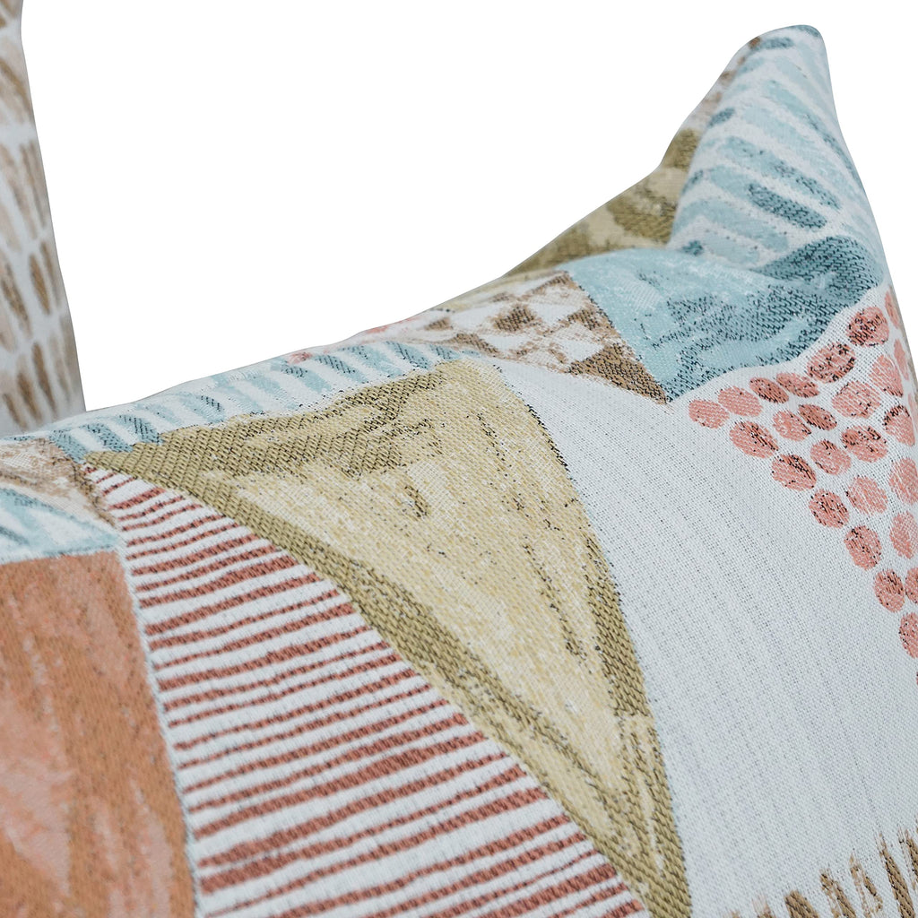 Blazing Needles Square Polyester Jacquard Throw Pillows, 17", Kandafrt Blush 2 Count