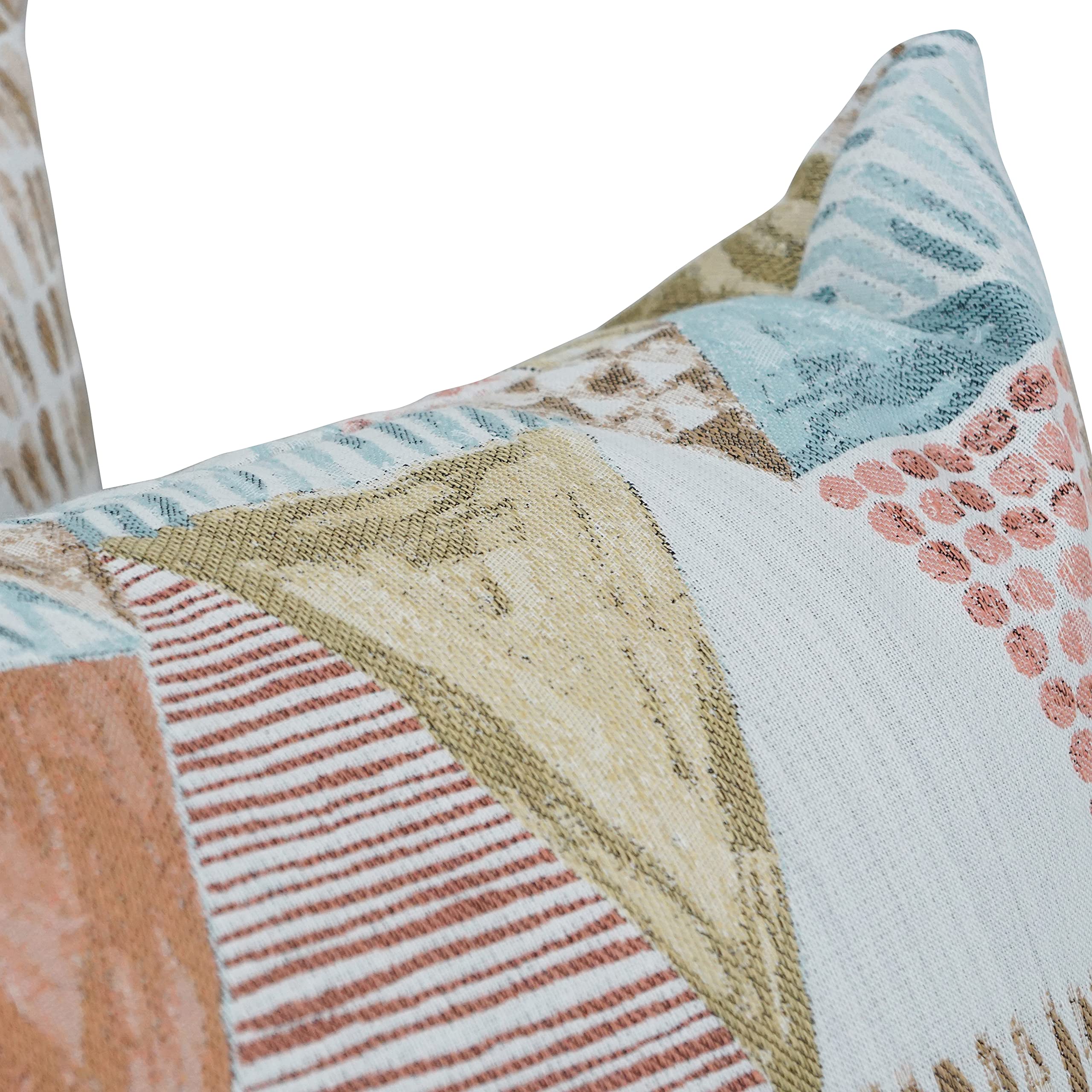 Blazing Needles Square Polyester Jacquard Throw Pillows, 17", Kandafrt Blush 2 Count