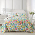 Newlake Quilt Bedspread Sets- Dreamy Flowers Reversible Coverlet Set,King Size