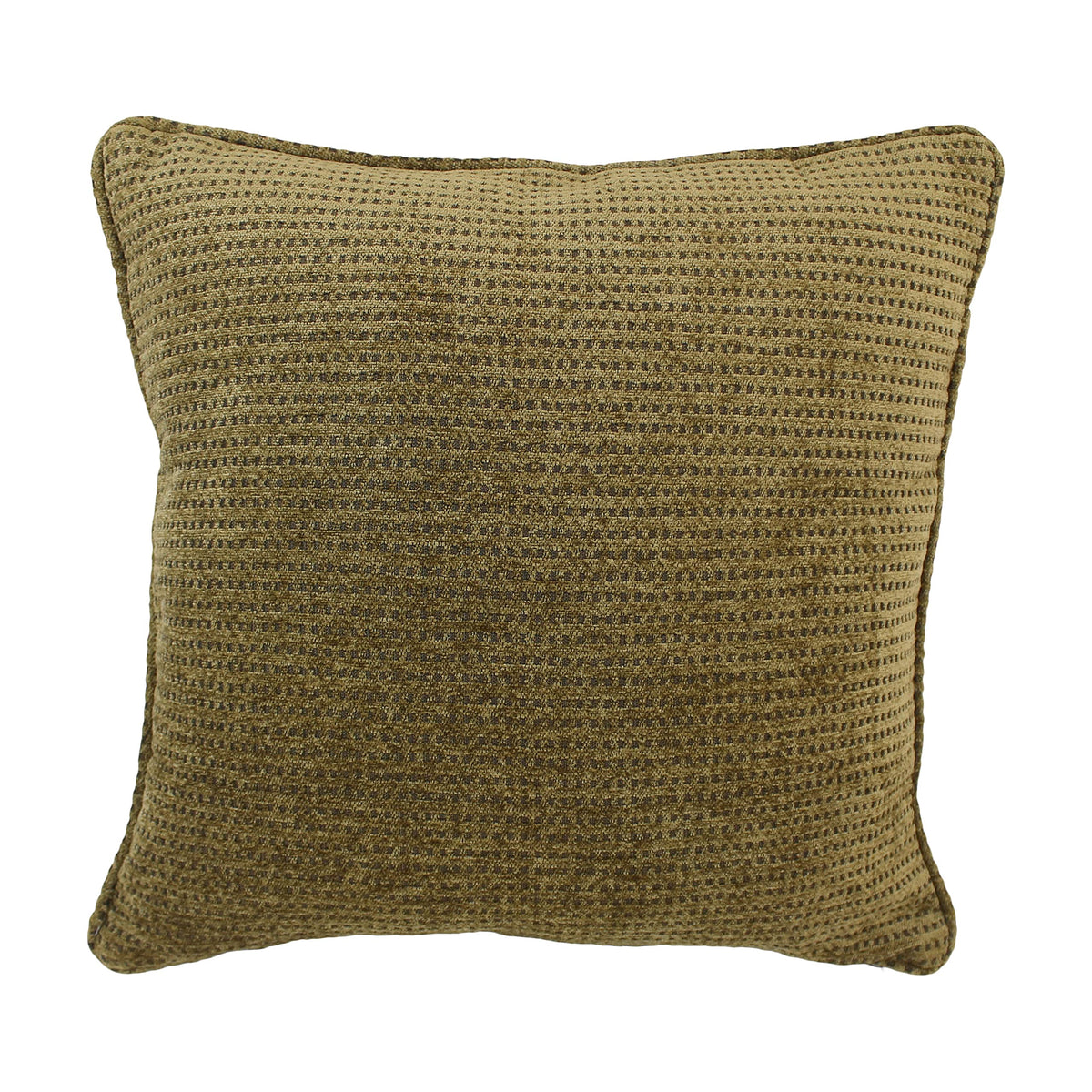 Blazing Needles Corded Square Jacquard Chenille Throw Pillow, 18&quot;, Gingham Brown