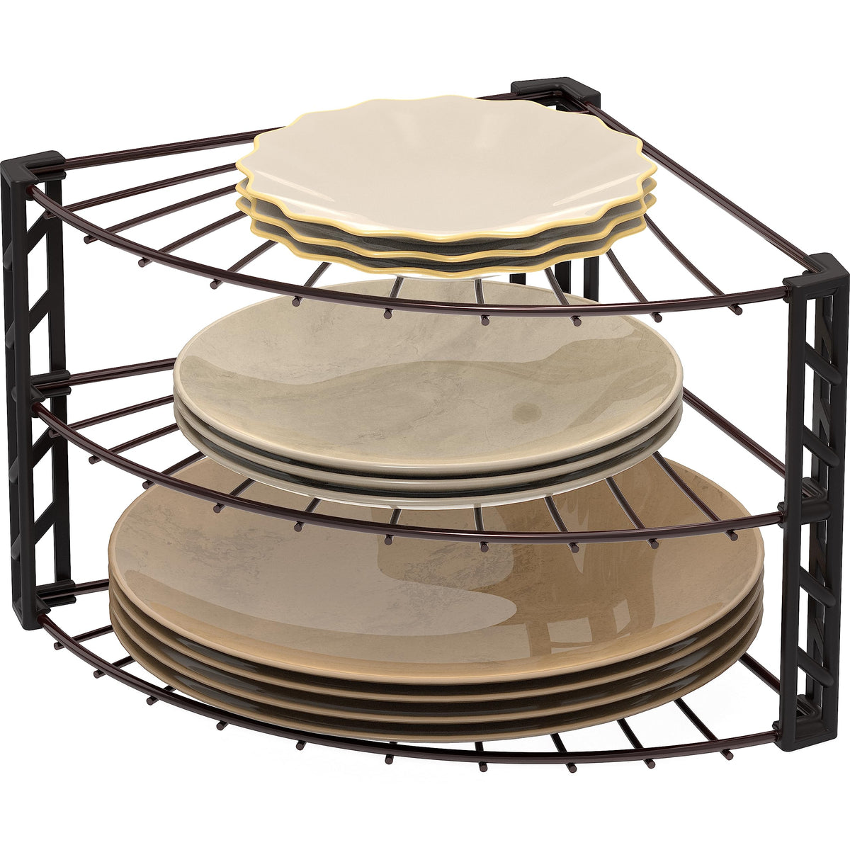 Simple Houseware 3-Tier Counter Corner Shelf Organizer, Bronze
