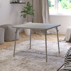 Flash Furniture Madelyn 33.5" Square Folding Multipurpose Card Table with Padded Vinyl Top, Portable Folding Game Table for 4 Players, Gray