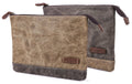 Gootium Waxed Canvas Zip Pouch Set - Zippered Makeup Bag Office Supply Folio Pencil Bag Multipurpose Organizer Accessories Holde