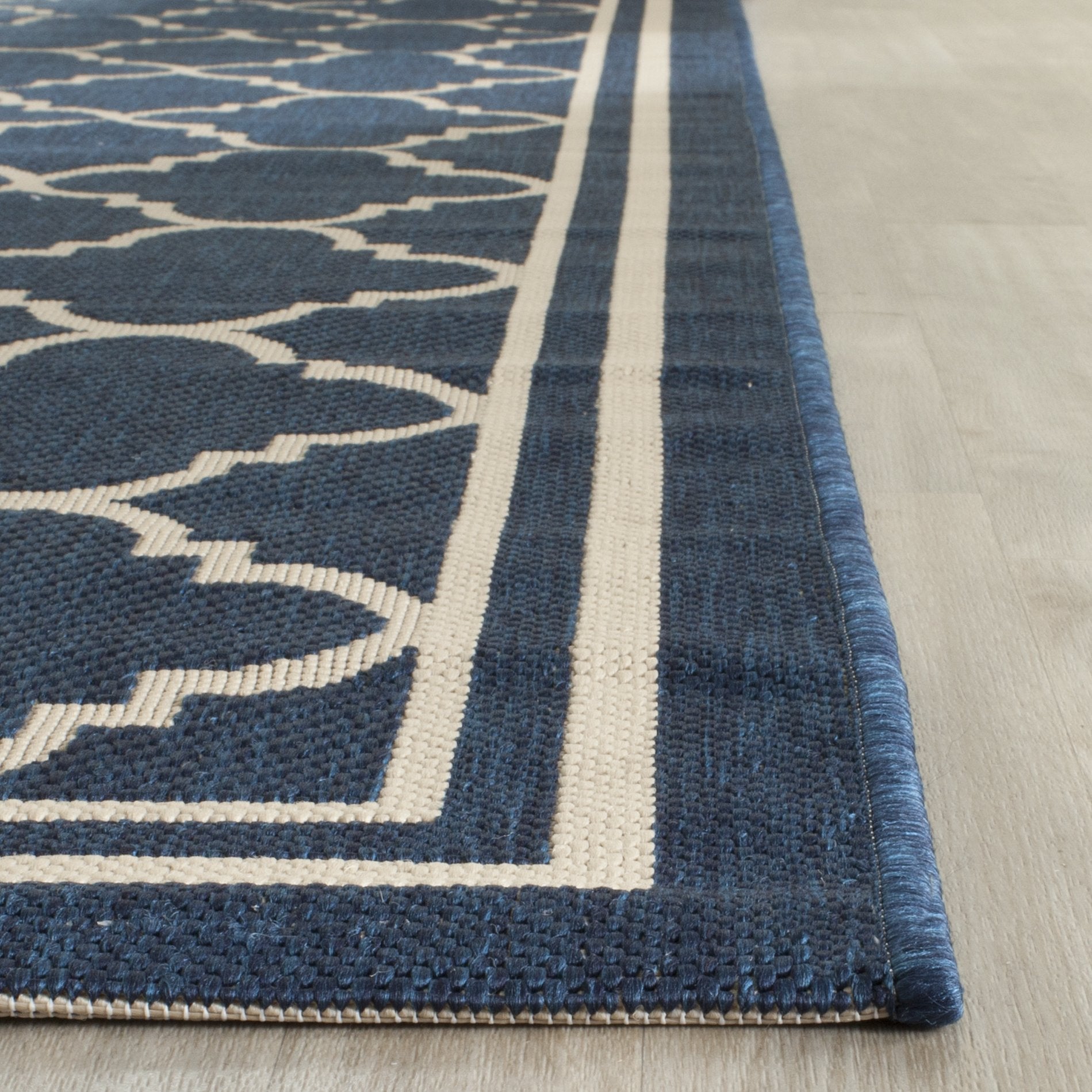 Safavieh Courtyard Collection 8' X 10' Navy/Beige Cy6918 Trellis Indoor-Outdoor Waterproof Easy-Cleaning Patio Backyard Mudroom Area-Rug