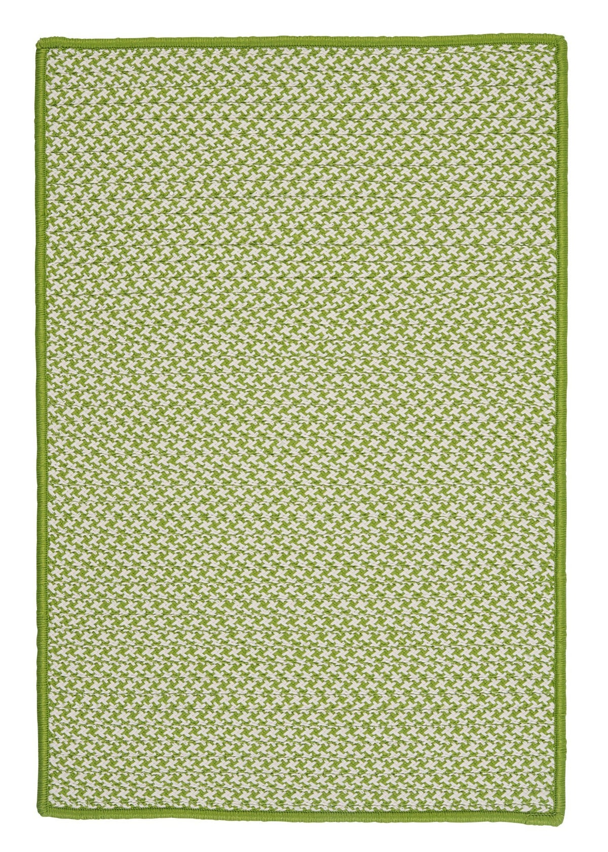 Outdoor Houndstooth Tweed Rug, 8 By 11-Feet, Lime