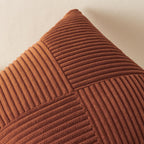 Topfinel Set Of 2 Decorative Terracotta Throw Pillow Covers 12X12 Inch, Soft Corduroy Pillow Covers Windmill Textured Striped Pa