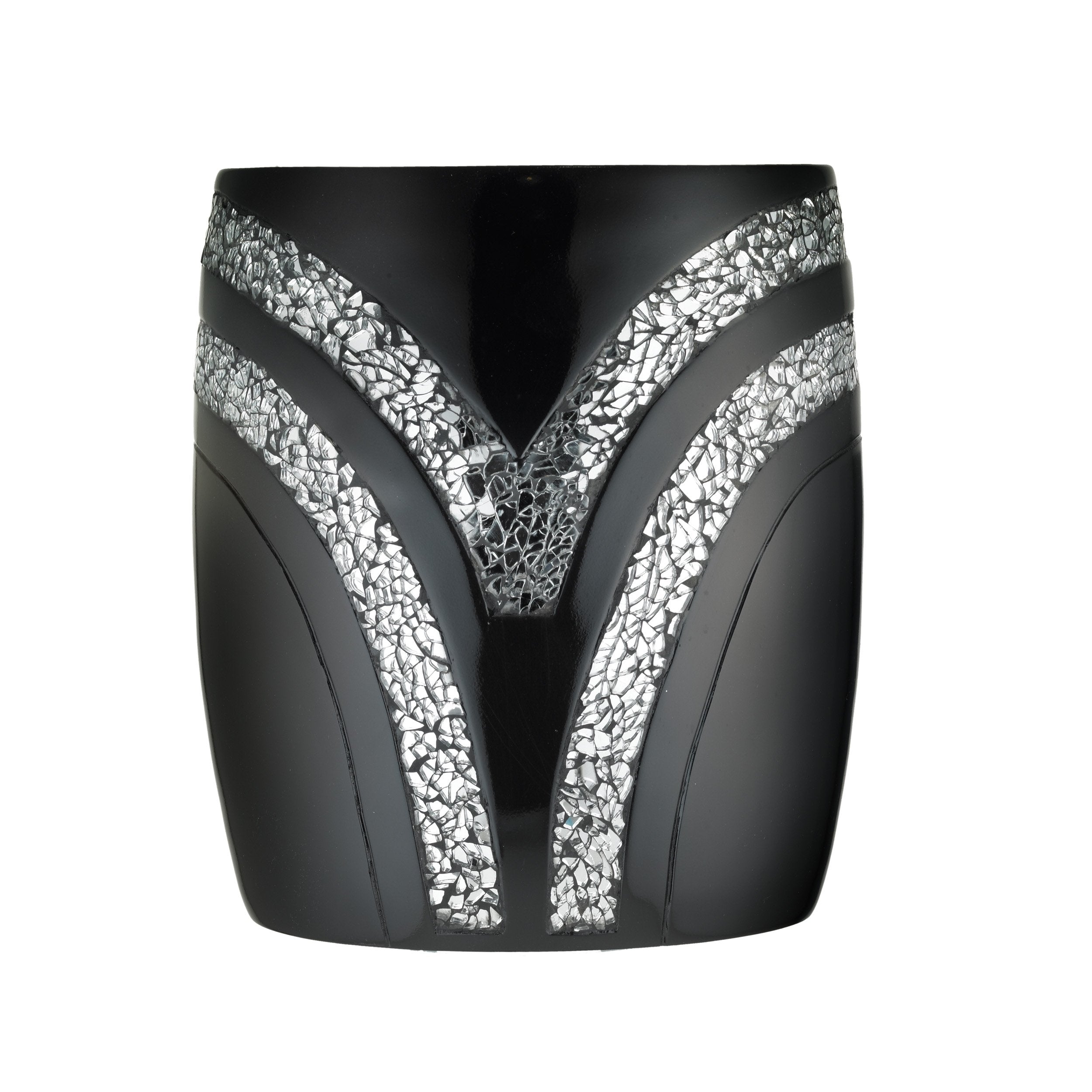 Zahari Home Sinatra Waste Basket Decorative Beautiful Designs Bathroom Bedroom Living Room Decor, Black