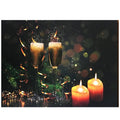 BANBERRY DESIGNS Lighted Canvas Wine Print - Champagne Glasses and Confetti - Candles Glowing - 12'' H x 16'' L