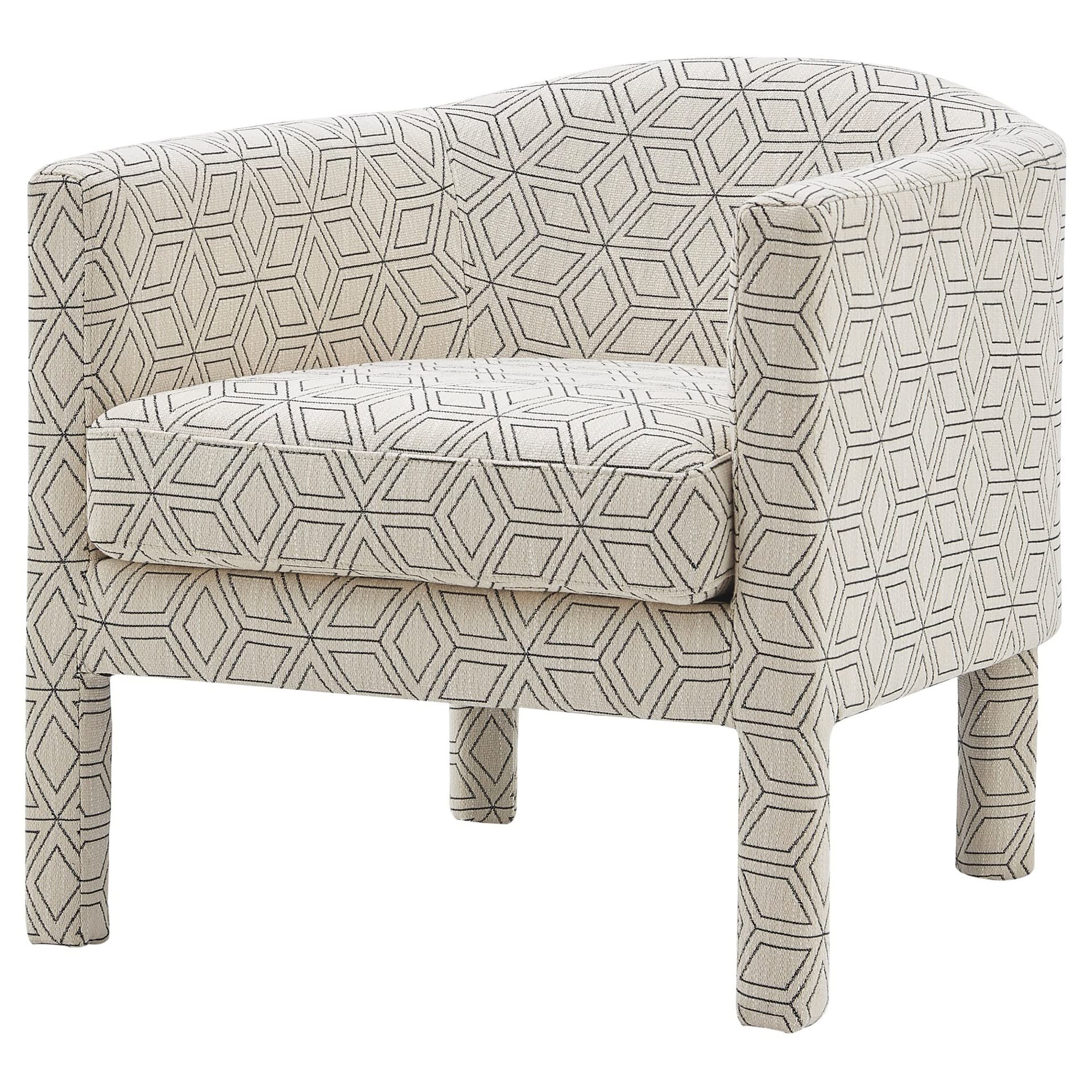 Npd Furniture And More Jennifer Fabric Arm Accent Chair, Geo Diamond
