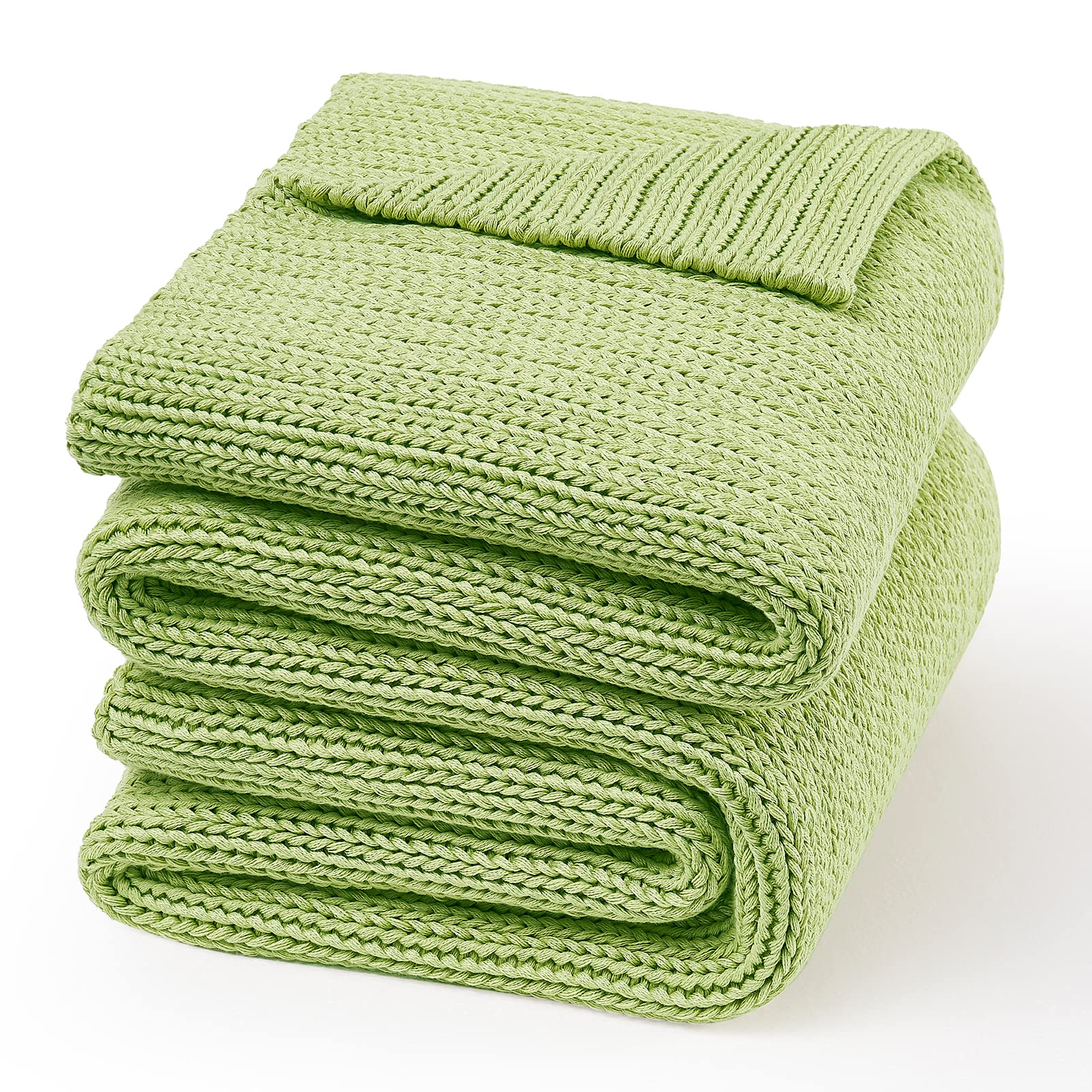 Guohaoi Knitted Weighted Blanket(Light Green 50'X75' 20Lbs),Home D  Cor Cooling Throw Blanket For Hot Sleepers,Hand Made Chunk