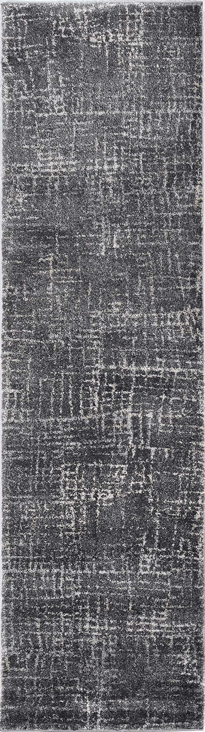 HomeRoots 5'X8' Grey Machine Woven Abstract Scratch Indoor Area Rug