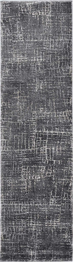 HomeRoots 3'X5' Grey Machine Woven Abstract Scratch Indoor Area Rug