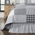 Vhc Brands, Sawyer Mill Striped Queen Bed Skirt, Black, 60X80X16